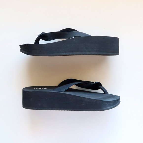 J. Crew Shoes - J. Crew Black Platform Slip-on  Flip Flops / Flats / Sandals Size 6